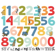 Simple Stories Die Cuts - Bits & Pieces NUMBERS / Say Cheese Classic Pooh BIRTHDAY (Peter Plys) (42 pieces)